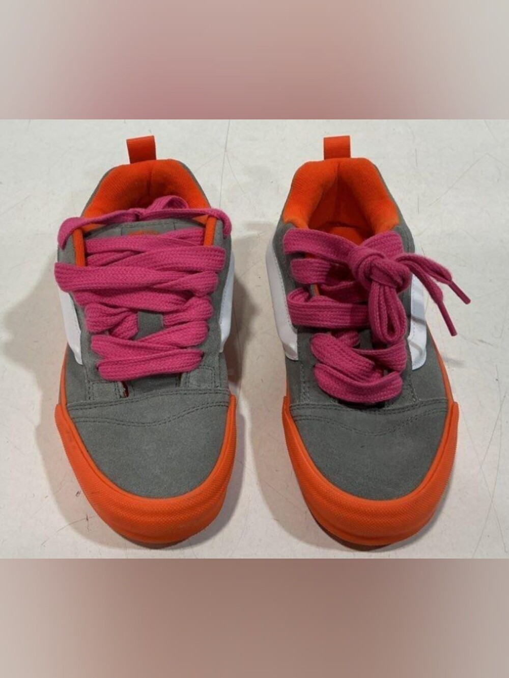 Vans Knu Skool 'Pop Outsole - Grey Orange ' Sneakers Size M6 W7.5 Like New